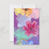 Invitation de mariage florale colorée  (Dos)