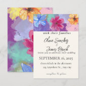 Invitation de mariage florale colorée  (Devant / Derrière)
