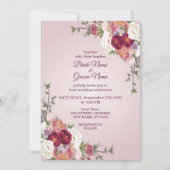 Invitation de mariage florale colorée (Devant)