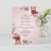 Invitation de mariage florale colorée (Debout devant)