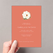 Invitation de mariage florale corail élégante (In situ (ordinateur de poche))
