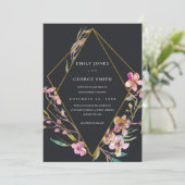 INVITATION DE MARIAGE FLORALE DE CHERRY NOIR (Debout devant)