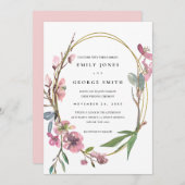 INVITATION DE MARIAGE FLORALE DE CHERRY ROSE BLOSS (Devant / Derrière)