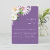 Invitation de mariage florale de jardin de lilas r (Debout devant)
