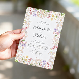 Invitation de mariage florale de jardin printanier