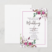 Invitation de mariage florale décontractée rose (Devant / Derrière)