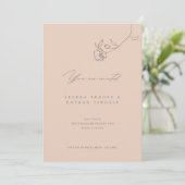 Invitation de mariage florale délicate personnalis (Debout devant)