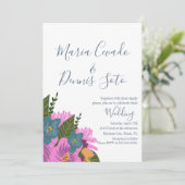 Invitation de mariage florale dessinée à la main e (Debout devant)