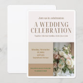 Invitation de mariage florale - Élégant design bot (Devant / Derrière)