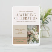 Invitation de mariage florale - Élégant design bot (Debout devant)