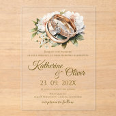 Invitation de mariage florale élégante (Recto)