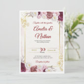 Invitation de mariage florale élégante (Debout devant)