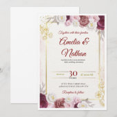 Invitation de mariage florale élégante (Devant / Derrière)