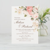 Invitation de mariage florale élégante (Debout devant)