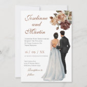 Invitation de mariage florale élégante (Devant)