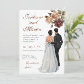 Invitation de mariage florale élégante (Debout devant)