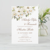 Invitation de mariage florale élégante (Debout devant)
