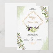 Invitation de mariage florale élégante (Devant / Derrière)