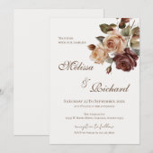 Invitation de mariage florale élégante (Devant / Derrière)