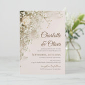 Invitation de mariage florale élégante (Debout devant)