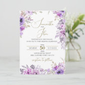 Invitation de mariage florale élégante (Debout devant)