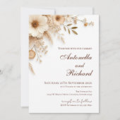 Invitation de mariage florale élégante (Devant)