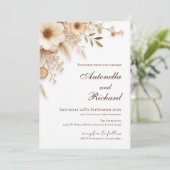 Invitation de mariage florale élégante (Debout devant)