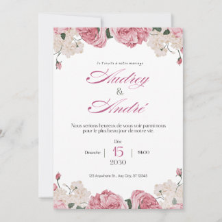 Invitation de mariage florale élégante
