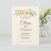 Invitation de mariage florale élégante (Debout devant)
