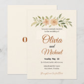 Invitation de mariage florale élégante (Devant / Derrière)