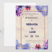 Invitation de mariage florale élégante (Devant / Derrière)