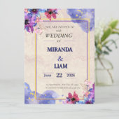 Invitation de mariage florale élégante (Debout devant)