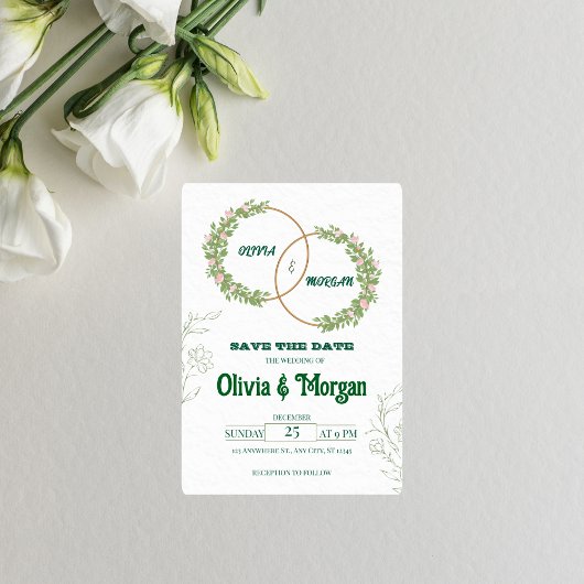 Invitation de mariage florale élégante