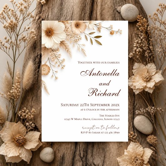 Invitation de mariage florale élégante