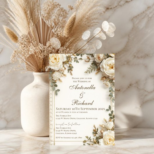 Invitation de mariage florale élégante