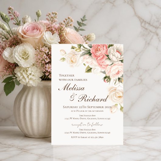 Invitation de mariage florale élégante