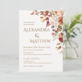 Invitation de mariage florale élégante (Debout devant)
