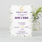Invitation de mariage florale élégante (Debout devant)