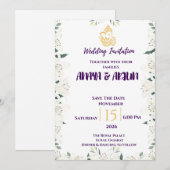 Invitation de mariage florale élégante (Devant / Derrière)
