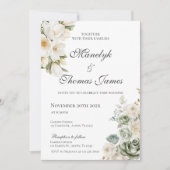 Invitation de mariage florale élégante (Devant)