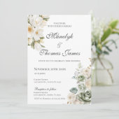 Invitation de mariage florale élégante (Debout devant)