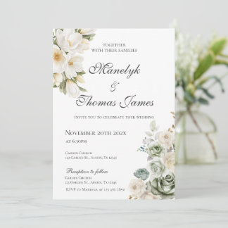 Invitation de mariage florale élégante