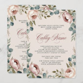 Invitation de mariage florale élégante (Devant / Derrière)