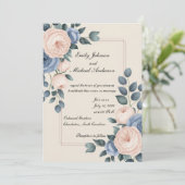 Invitation de mariage florale élégante (Debout devant)