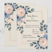 Invitation de mariage florale élégante (Devant / Derrière)