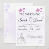 Invitation de mariage florale élégante (Devant / Derrière)