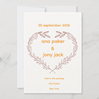Invitation de mariage florale élégante