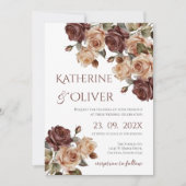 Invitation de mariage florale élégante (Devant)