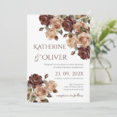 Invitation de mariage florale élégante (Debout devant)