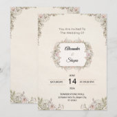 Invitation de mariage florale élégante (Devant / Derrière)